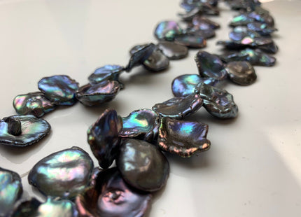 3 Pieces 15x18-17x20mm AAA Rainbow Peacock Keshi Freshwater Pearl Beads Top Drilled Genuine Freshwater Pearl #1179