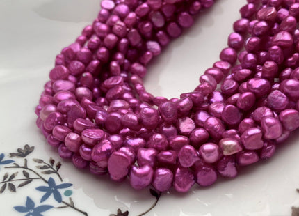 7 mm Fuchsia Purple Pink Color Freshwater Pearl Potato Nugget Beads Genuine Cultured Freshwater Pearls Genuine Natural Nugget Pearls #P1265