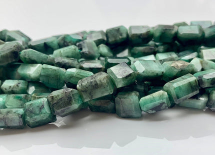 7-10x10-18mm 100% All Natural Emerald Gemstone Beads Faceted Nugget Shape Genuine Quality Irregular Emerald Gemstone Bead 8 Inches #3709