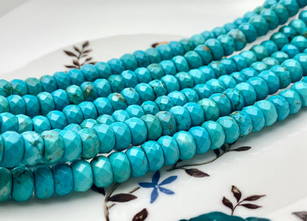 5x8 mm Faceted Rondelle Turquoise Beads #2584