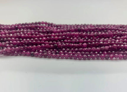 2mm 3mm 4mm AAA Micro Faceted Round Red Ruby Gemstone Beads Quality Faceted Ruby Gemstone Loose Beads #2325