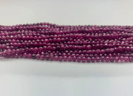 2mm 3mm 4mm AAA Micro Faceted Round Red Ruby Gemstone Beads Quality Faceted Ruby Gemstone Loose Beads #2325
