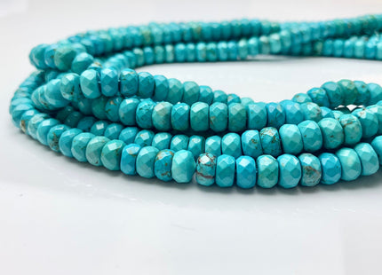 5x8 mm Faceted Rondelle Turquoise Beads #2584