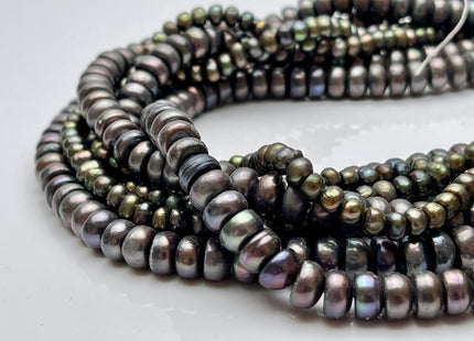 5-8 mm Dark Green/ Gray Round Button Freshwater Pearl Button Beads Genuine Cultured Freshwater Rondelle Button Pearls B Grade #P2229