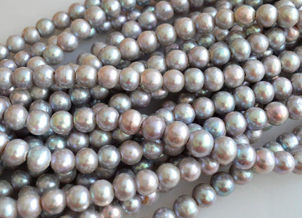 9-10 mm Large Hole Silver Gray Potato Freshwater Pearl Beads, Hole Size 2mm, Large Hole Genuine Pearls, Large Hole Pearls #2