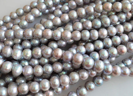 9-10 mm Large Hole Silver Gray Potato Freshwater Pearl Beads, Hole Size 2mm, Large Hole Genuine Pearls, Large Hole Pearls #002