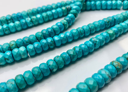 5x8 mm Faceted Rondelle Turquoise Beads #2584