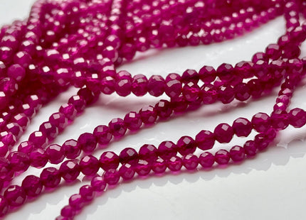 2mm 3mm or 4mm AAA Micro Faceted Round Red Gemmy Ruby Gemstone Beads Heat Treated Quality Faceted Ruby Gemstone Loose Beads #3929
