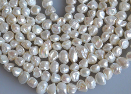 6-8 mm Natural White Keshi Freshwater Pearl Nugget Beads, White Nugget Pearl Beads, Natural White Freshwater Pearl #108