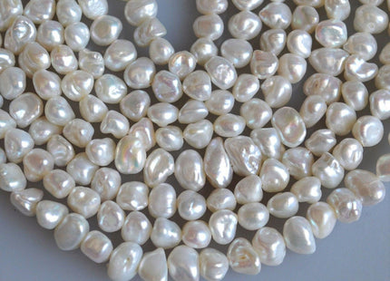 6-8 mm Natural White Keshi Freshwater Pearl Nugget Beads, White Nugget Pearl Beads, Natural White Freshwater Pearl #108