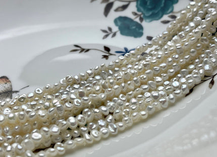 3-4mm AAA Natural White Keshi Nugget Freshwater Pearl Beads Keshi Pearls Genuine Freshwater Very Rare Tiny Keshi Nugget Pearls #P2126