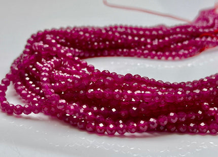 2mm 3mm or 4mm AAA Micro Faceted Round Red Gemmy Ruby Gemstone Beads Heat Treated Quality Faceted Ruby Gemstone Loose Beads #3929