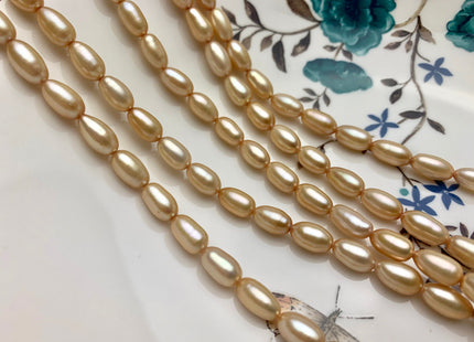 6x10-11 mm AAA Champagne Or Gray Color Freshwater Pearls Long Rice/Oval Shape Pearl Beads Genuine High Quality Freshwater Pearls #1681