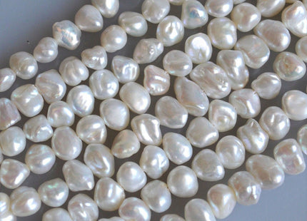 6-8 mm Natural White Keshi Freshwater Pearl Nugget Beads, White Nugget Pearl Beads, Natural White Freshwater Pearl #108