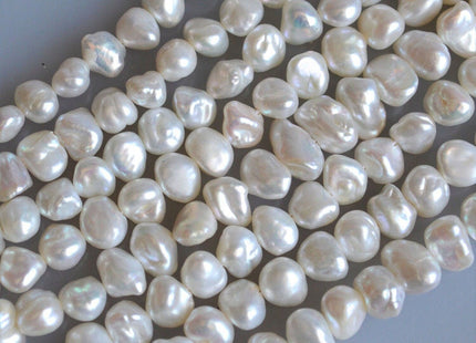 6-8 mm Natural White Keshi Freshwater Pearl Nugget Beads, White Nugget Pearl Beads, Natural White Freshwater Pearl #108