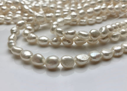 8x10 mm AAA Natural White High Luster Rice Nugget Freshwater Pearl Beads Top Quality White Freshwater Nugget Pearls #1795