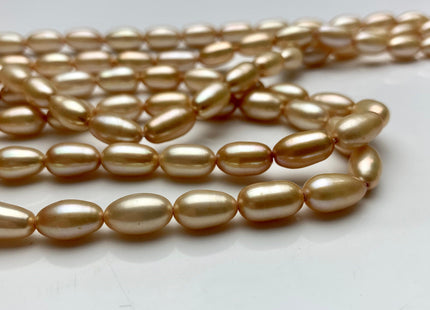 6x10-11 mm AAA Champagne Or Gray Color Freshwater Pearls Long Rice/Oval Shape Pearl Beads Genuine High Quality Freshwater Pearls #1681