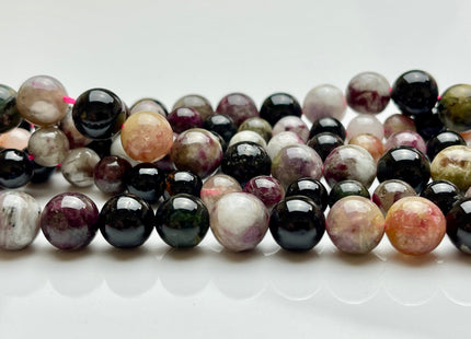 8mm 10mm AAA Smooth Round Watermelon Tourmaline Gemstone Beads genuine High Quality Turmaline Beads 15.5 Inches Strand #3836