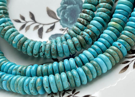10-11 mm Smooth Rondelle Shape Turquoise Gemstone Beads Green Blue And Brown Color Turquoise #4066