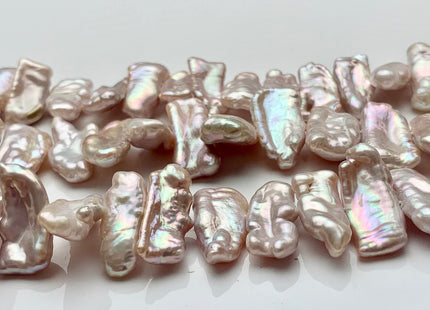 8x18-23 mm AAA Natural Light Pink Biwa Stick Freshwater Pearl Beads Genuine Cultured Center Drilled Pearl Beads Natural Pearl Beads #P1576