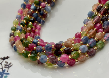 5x6mm 7x8mm Faceted Energy Prism Cut Tourmaline Gemstone Genuine Double Terminated Points Pink Green Blue Tourmaline Beads #3660