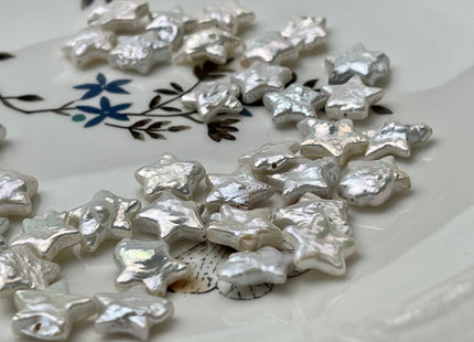3 Pieces 10-11 mm Rare Natural White Star Flower Shape Genuine Freshwater Pearl Beads Genuine High Luster Limited Edition Beads #P2142