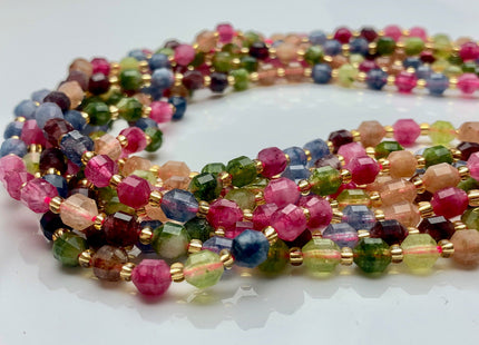 5x6mm 7x8mm Faceted Energy Prism Cut Tourmaline Gemstone Genuine Double Terminated Points Pink Green Blue Tourmaline Beads #3660