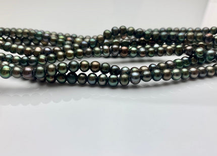 6 mm Large Hole Potato Green Freshwater Pearl Beads, Hole Size 1.8mm, Large Hole Beads, Large Hole Green Pearls #7