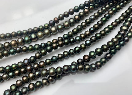 6 mm Large Hole Potato Green Freshwater Pearl Beads, Hole Size 1.8mm, Large Hole Beads, Large Hole Green Pearls #7