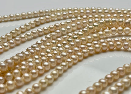 4-5 mm AAA Pale Pink Color Round Potato Freshwater Pearl Beads High Luster Genuine Pink Color Tiny Small Potato Freshwater Pearls #P2109