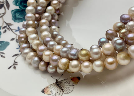 9-10mm AA Natural Seaweed Color Freshwater Pearls Potato Pearl Beads Genuine Natural Seaweed Pink Freshwater Potato Pearls 45 Pieces #P1467