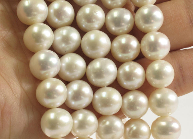 10-11 mm High Luster Natural White Potato Freshwater Pearl Beads, Genuine Cultured Pearls, White Natural Freshwater Pearl Beads #569