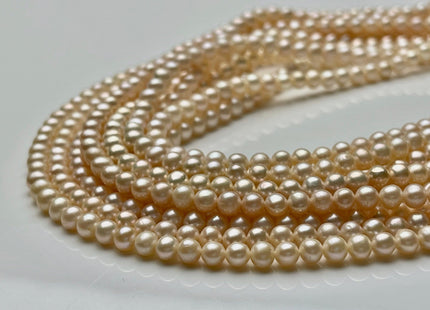 4-5 mm AAA Pale Pink Color Round Potato Freshwater Pearl Beads High Luster Genuine Pink Color Tiny Small Potato Freshwater Pearls #P2109