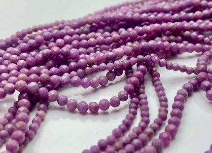2mm 3mm 4mm Natural Color Micro Faceted Round Tiny Phosphosiderite Gemstone Beads Genuine Purple Color Phosphosiderite 15.5 Inches #3691
