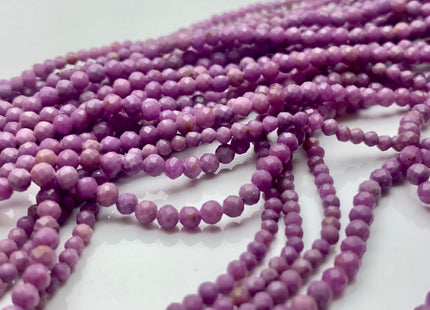 2mm 3mm 4mm Natural Color Micro Faceted Round Tiny Phosphosiderite Gemstone Beads Genuine Purple Color Phosphosiderite 15.5 Inches #3691
