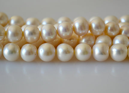 10-11 mm High Luster Natural White Potato Freshwater Pearl Beads, Genuine Cultured Pearls, White Natural Freshwater Pearl Beads #569