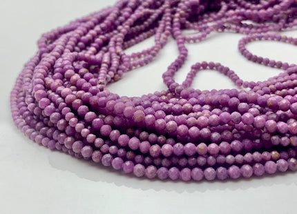 2mm 3mm 4mm Natural Color Micro Faceted Round Tiny Phosphosiderite Gemstone Beads Genuine Purple Color Phosphosiderite 15.5 Inches #3691