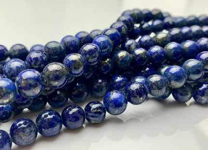 6mm 8mm 10mm Large Hole Natural Color Lapis Gemstone Beads Hole Size 2.0 mm Natural Blue Lapis Beads 8 Inches Strand #2840
