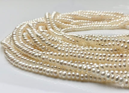 2x4 mm AAA Natural Tiny Freshwater Pearl Beads Rondelle/Button Shape Genuine Natural White High Luster Pearl Beads #P1322