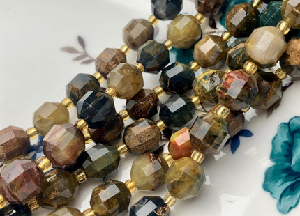 7x8mm 11x12mm AAA Half Strand Faceted Energy Prism Cut Pietersite Gemstone Genuine Double Terminated Points Multi Brown Pietersite #3667