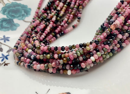 2x3 mm 3x4 mm AA Natural Color Faceted Rondelle Tourmaline Gemstone Beads Quality Micro Faceted Tourmaline Gemstone Loose Beads # 2422