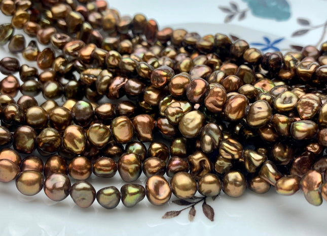5-6 mm AAA Chocolate Brown Keshi Nugget Freshwater Pearl Bead Center Drilled Keshi Pearls Genuine High Luster Tiny Keshi Nugget Pearl #P1346