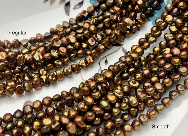 5-6 mm AAA Chocolate Brown Keshi Nugget Freshwater Pearl Bead Center Drilled Keshi Pearls Genuine High Luster Tiny Keshi Nugget Pearl #P1346