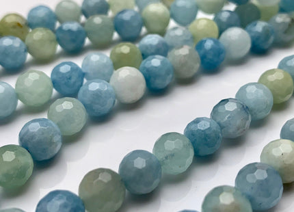 WHOLESALE 6mm 8mm Natural Color Faceted Round Aquamarine Gemstone Beads Genuine Natural Multi Color Aquamarine Gemstone Loose Beads #2410