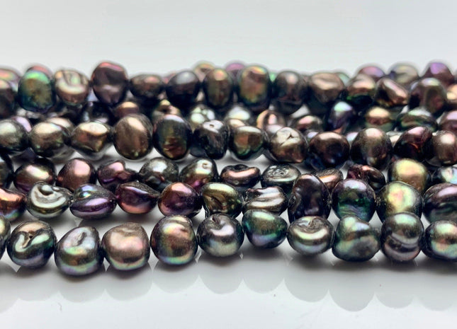 5-6 mm AA Peacock Color Keshi Nugget Freshwater Pearl Beads Center Drilled Keshi Pearls Genuine Rare Tiny Keshi Nugget Pearls #P1347