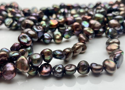 5-6 mm AA Peacock Color Keshi Nugget Freshwater Pearl Beads Center Drilled Keshi Pearls Genuine Rare Tiny Keshi Nugget Pearls #P1347