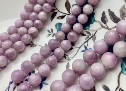 8mm 10mm AAA Half Strand Smooth Round Natural Kunzite Gemstone Beads Genuine Natural Purple Kunzite Beads 8 Inch Strands #3687