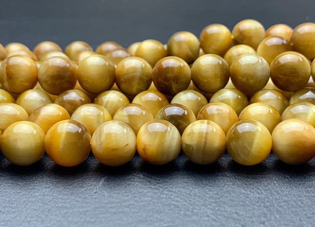 6mm 8mm 10mm 12mm AAA Smooth Round Golden Tiger Eyes Gemstone Beads