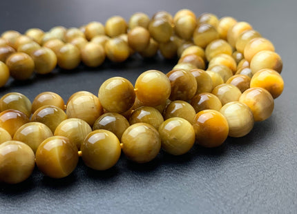 6mm 8mm 10mm 12mm AAA Smooth Round Golden Tiger Eyes Gemstone Beads