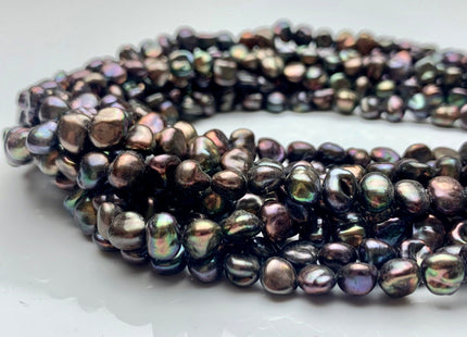 5-6 mm AA Peacock Color Keshi Nugget Freshwater Pearl Beads Center Drilled Keshi Pearls Genuine Rare Tiny Keshi Nugget Pearls #P1347